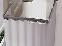 Opvouwbare douchegordijnstang met zuignap en douchegordijn - afbeelding 1 van  5