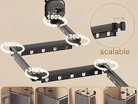 Opvouwbare douchegordijnstang met zuignap en douchegordijn - afbeelding 4 van  5