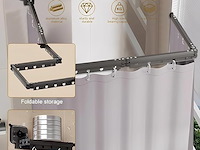 Opvouwbare douchegordijnstang met zuignap en douchegordijn - afbeelding 5 van  5