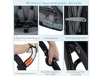 Opvouwbare dubbele kinderwagen met verstelbare rugleuning en cockpitkap, laadvermogen 30 kg - afbeelding 8 van  10