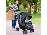 Opvouwbare dubbele tandemkinderwagen met luifel en verstelbare rugleuning - afbeelding 1 van  10