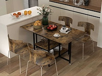 Opvouwbare eettafel, vouwtafel met industrieel ontwerp