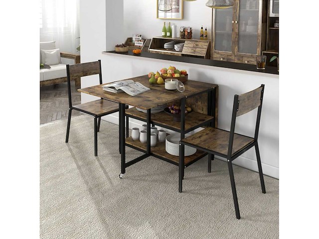 Opvouwbare eettafel, vouwtafel met industrieel ontwerp - afbeelding 5 van  8