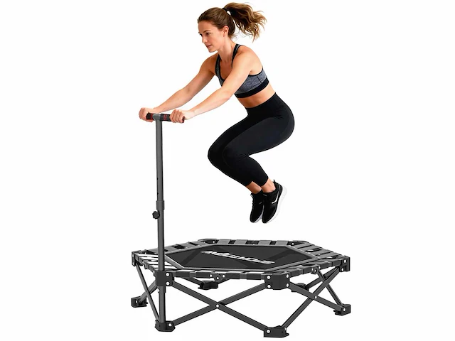 Opvouwbare fitness trampoline 104 cm met 3 hoogteverstelbare stangen - afbeelding 4 van  7