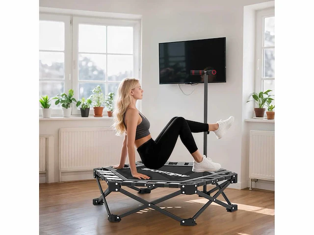 Opvouwbare fitness trampoline 104 cm met 3 hoogteverstelbare stangen - afbeelding 5 van  7