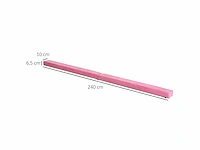 Opvouwbare gymbalk anti-slip balance balk 2,1m roze suède coating - afbeelding 3 van  5