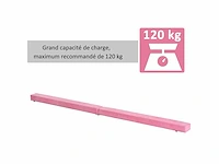 Opvouwbare gymbalk anti-slip balance balk 2,1m roze suède coating - afbeelding 5 van  5