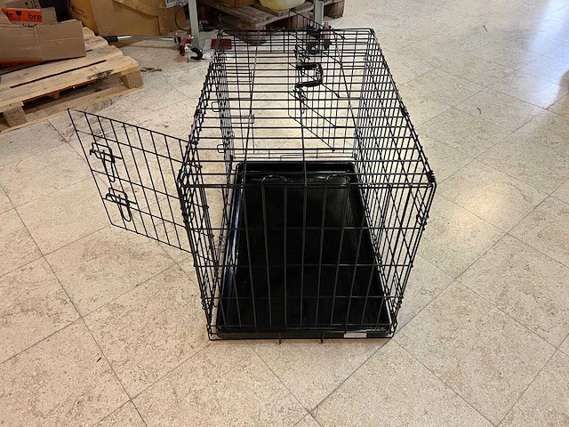 Opvouwbare hondenbench met dubbele deur (medium) van duvo+ - afbeelding 5 van  5