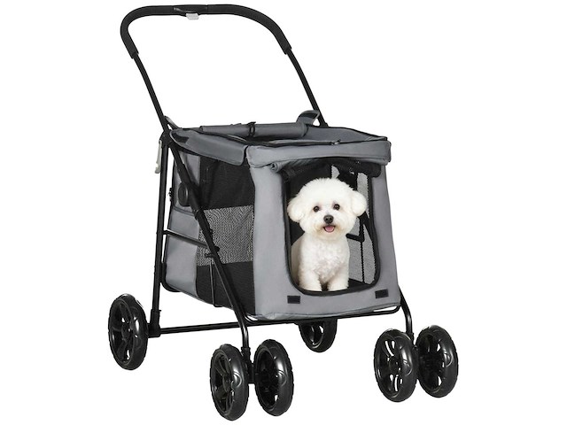Opvouwbare kattenkussen voor honden voor huisdieren inclusief wielen met remdoek 600d oxford - afbeelding 2 van  5