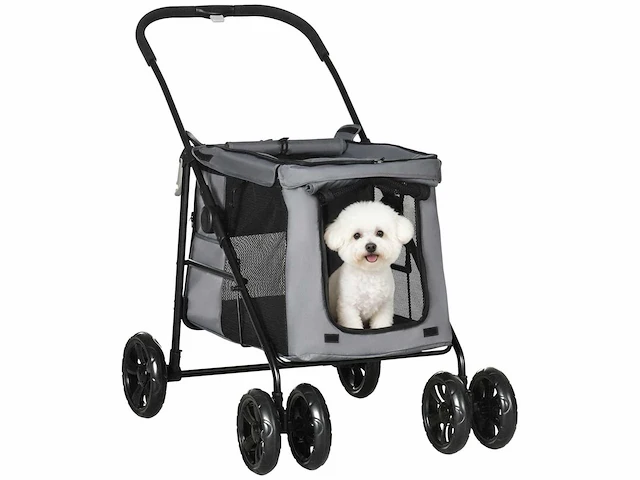 Opvouwbare kattenkussen voor honden voor huisdieren inclusief wielen met remdoek 600d oxford - afbeelding 1 van  5