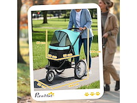 Opvouwbare kinderwagen voor kleine honden en katten tot 10 kg met 3 grote wielen - afbeelding 2 van  5