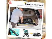 Opvouwbare kinderwagen voor kleine honden en katten tot 10 kg met 3 grote wielen - afbeelding 5 van  5