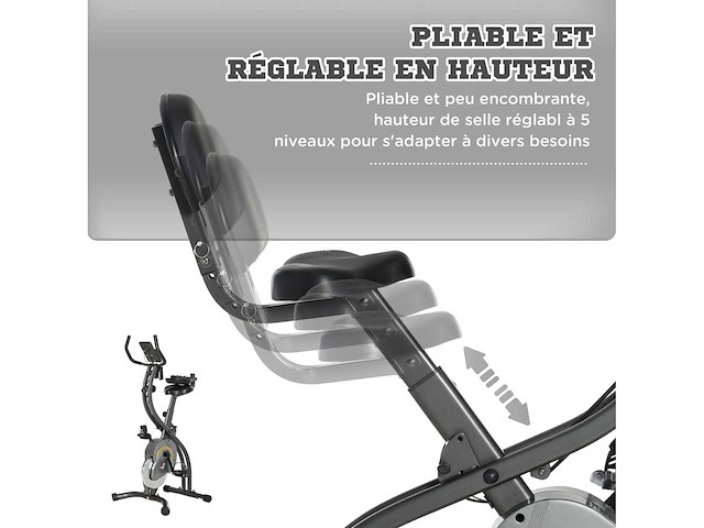 Opvouwbare magnetische hometrainer fitnessfiets - afbeelding 5 van  7