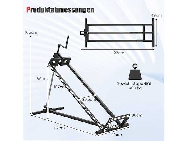 Opvouwbare platformtrolley met een lading tot 400 kg, zwart - afbeelding 4 van  5