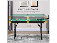 Opvouwbare pooltafel in hoogte met accessoires 2 keuen, 16 ballen, 2 krijt, driehoek, borstel, groen - afbeelding 4 van  5