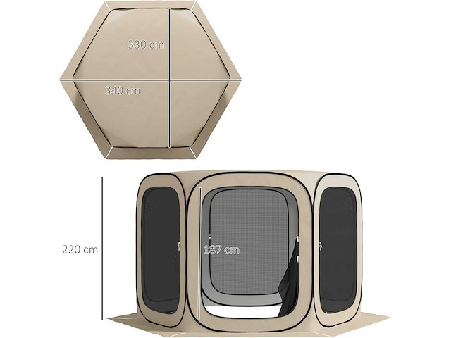 Opvouwbare pop-up kampeertent met draagtas - afbeelding 3 van  5