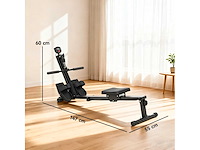 Opvouwbare roeimachine met lcd-scherm en gevoerde stoel, elastische weerstand, capaciteit 150 kg - afbeelding 4 van  8