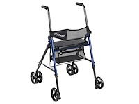 Opvouwbare rollator met zitting en tas, in hoogte verstelbaar in 8 standen - afbeelding 1 van  3