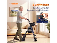 Opvouwbare rollator met zitting en tas, in hoogte verstelbaar in 8 standen - afbeelding 2 van  3