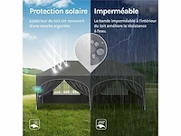 Opvouwbare tuinprieel 3x6m met 6 grijze muren - afbeelding 2 van  9