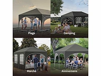 Opvouwbare tuinprieel 3x6m met 6 grijze muren - afbeelding 3 van  9