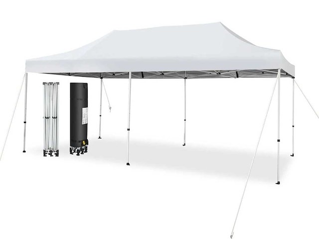 Opvouwbare tuintent met verstelbare hoogte van 6 m x 3 m - afbeelding 1 van  3