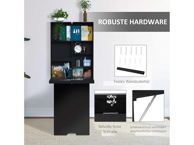 Opvouwbare wandtafel vouwtafel omvouwbare tafel, omvouwbare bureautafel, computertafel - afbeelding 4 van  5