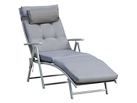 Opvouwbare zonnebank met ligstoel 7 posities chaise longue (x2) - afbeelding 3 van  7