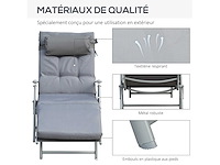 Opvouwbare zonnebank met ligstoel 7 posities chaise longue (x2) - afbeelding 6 van  7