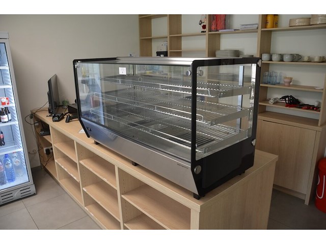 Opzet warmhoudkast 2 glazen schuifdeuren ggm gastro thvnr200 afm. 1,20m lang - afbeelding 1 van  10