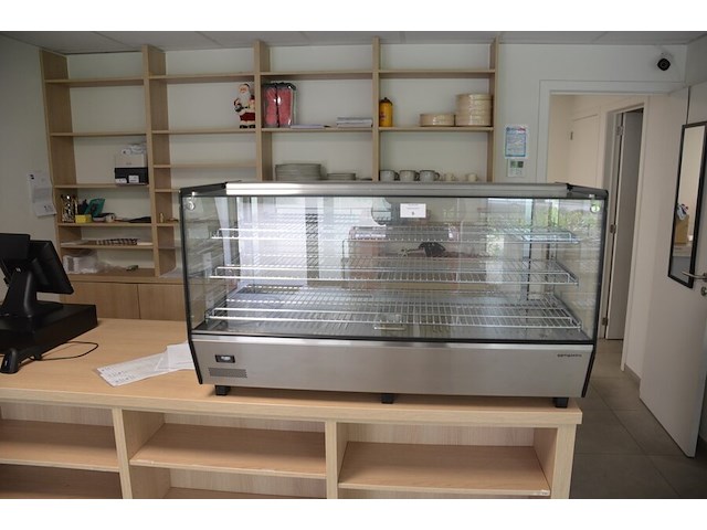 Opzet warmhoudkast 2 glazen schuifdeuren ggm gastro thvnr200 afm. 1,20m lang - afbeelding 6 van  10