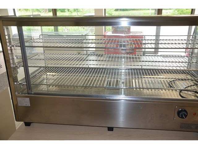 Opzet warmhoudkast 2 glazen schuifdeuren ggm gastro thvnr200 afm. 1,20m lang - afbeelding 9 van  10