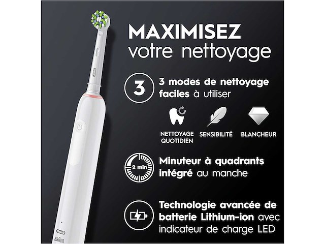 Oral-b pro 3 3900 elektrische tandenborstels, 2-pack - afbeelding 4 van  5