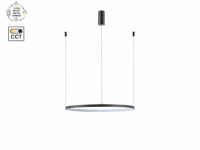 Orien design hanglamp sandy black 80cm 40w led cct 3 kleur & 3 stappen dimmen(1x) - afbeelding 4 van  10