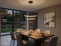 Orien design hanglamp zand zwart 20cm&40cm&60cm trio ring 50w led cct 3 kleur & 3 stappen dimmen(2x) - afbeelding 2 van  7