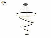 Orien design hanglamp zand zwart 20cm&40cm&60cm&80cm&100cm 5 ring 160w led cct 3 kleur(1x) - afbeelding 2 van  5