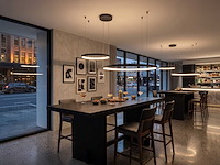 Orien design hanglamp zand zwart 80cm&40cm duo ring 50w led cct 3 kleur & 3 stappen dimmen(2x) - afbeelding 6 van  9