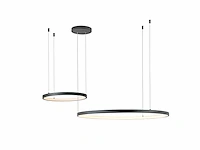 Orien design hanglamp zand zwart 80cm&40cm duo ring 50w led cct 3 kleur & 3 stappen dimmen(2x) - afbeelding 2 van  9