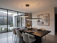 Orien design hanglamp zand zwart 80cm&40cm duo ring 50w led cct 3 kleur & 3 stappen dimmen(2x) - afbeelding 4 van  9