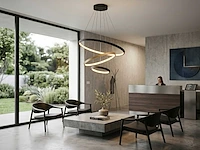 Orien design hanglamp zand zwart en goud 20cm&40cm&60cm trio ring 50w led cct 3 kleur & 3 stappen dimmen(1x) - afbeelding 5 van  7