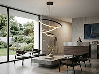 Orien zand zwart en goud hanglamp 20cm&40cm&60cm trio ring 50w led 3cct & 3 stappen dim(1x) - afbeelding 5 van  7