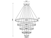 Orien zand zwart en goud hanglamp 20cm&40cm&60cm&80cm&100cm 5 ring 160w led 3cct(1x) - afbeelding 4 van  5