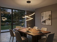 Orien zand zwart hanglamp 20cm&40cm&60cm trio ring 50w led 3cct & 3 stappen dim(1x) - afbeelding 3 van  7