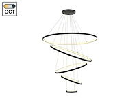 Orien zand zwart hanglamp 20cm&40cm&60cm&80cm&100cm 5 ring 160w led 3cct(1x) - afbeelding 4 van  5