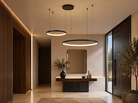 Orien zand zwart hanglamp 80cm&40cm duo ring 50w led 3cct & 3 stappen dim(1x) - afbeelding 8 van  9
