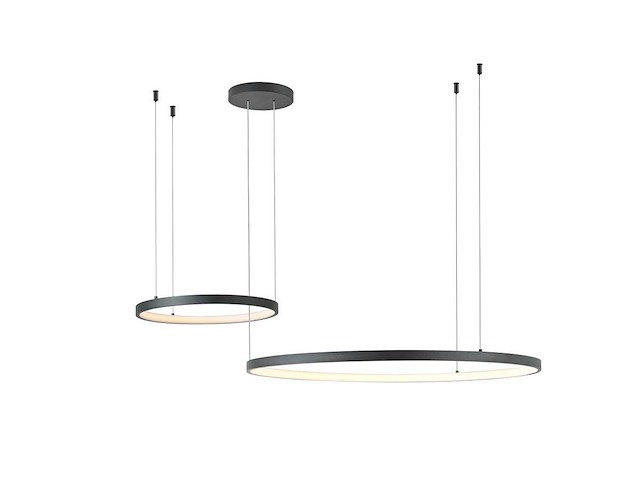 Orien zand zwart hanglamp 80cm&40cm duo ring 50w led 3cct & 3 stappen dim(1x) - afbeelding 6 van  9