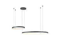 Orien zand zwart hanglamp 80cm&40cm duo ring 50w led 3cct & 3 stappen dim(1x) - afbeelding 6 van  9