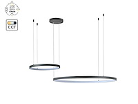 Orien zand zwart hanglamp 80cm&40cm duo ring 50w led 3cct & 3 stappen dim(2x) - afbeelding 2 van  9