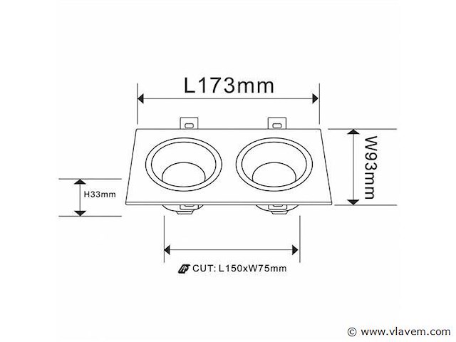 Orientab inbouwspot(ep-2) – gu10 fitting – wit/zwart (x20) - afbeelding 4 van  4