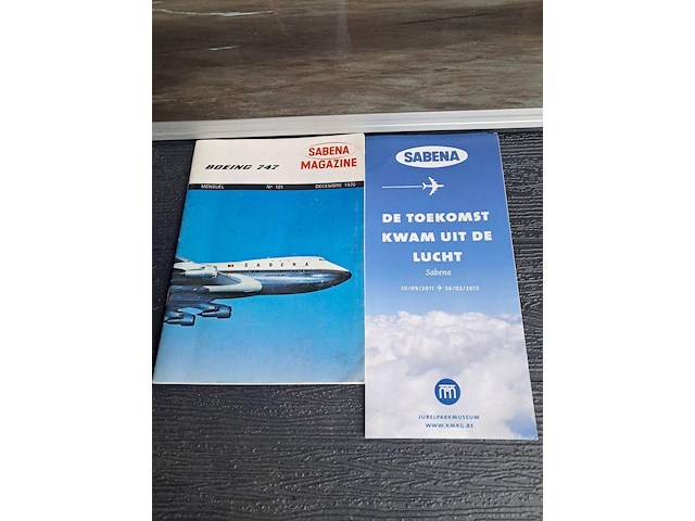Origineel bord van sabena boeing b373 uit kantoor van directie (zeldzaam) l 1200mm h 420mm + boekje - afbeelding 2 van  5